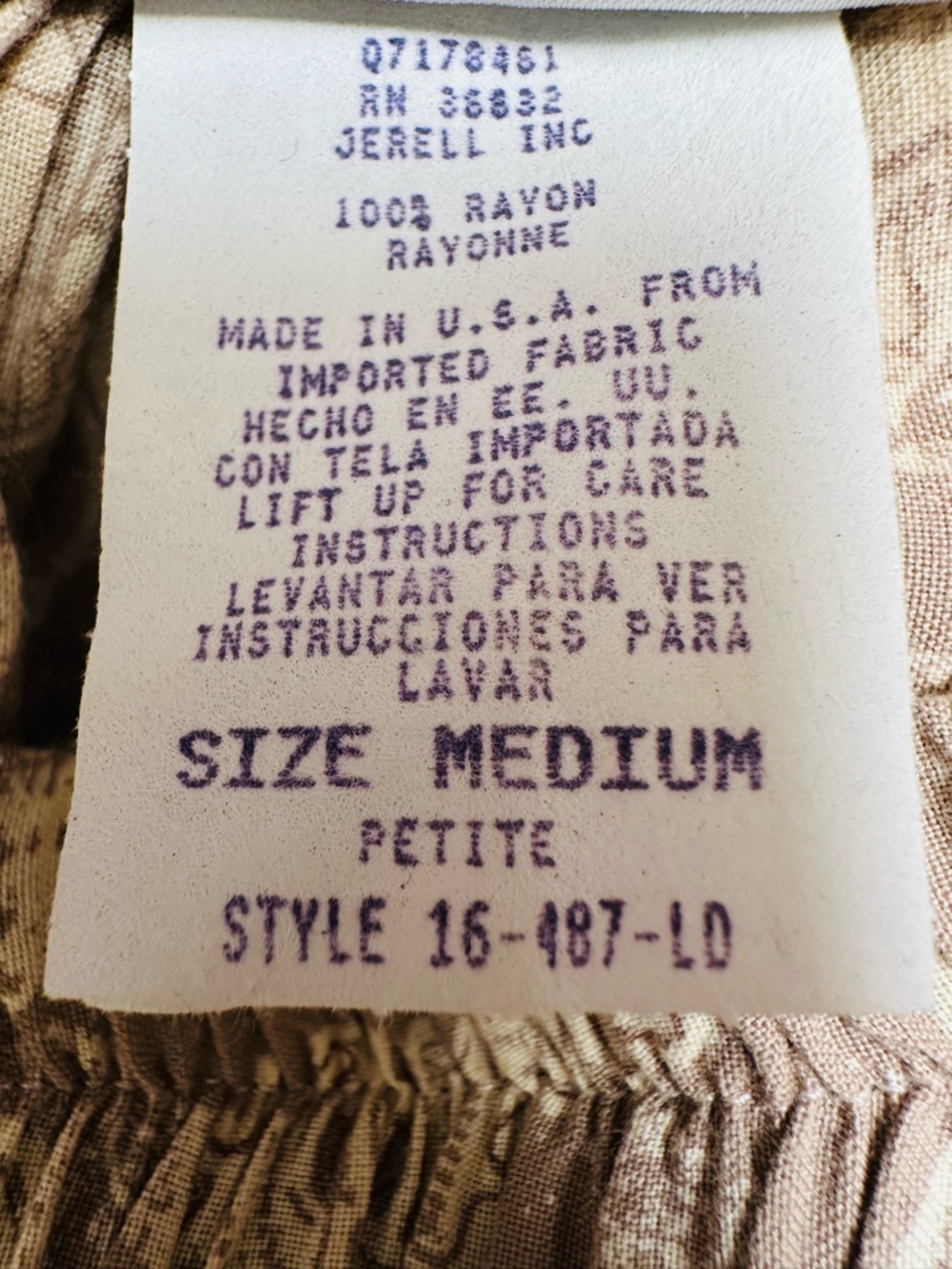 Vintage Coldwater Creek Rayon Skirt Petite Tribal Boho Aztec Pattern Made in USA - Picture 11 of 11